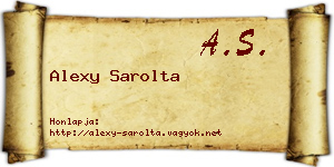 Alexy Sarolta névjegykártya